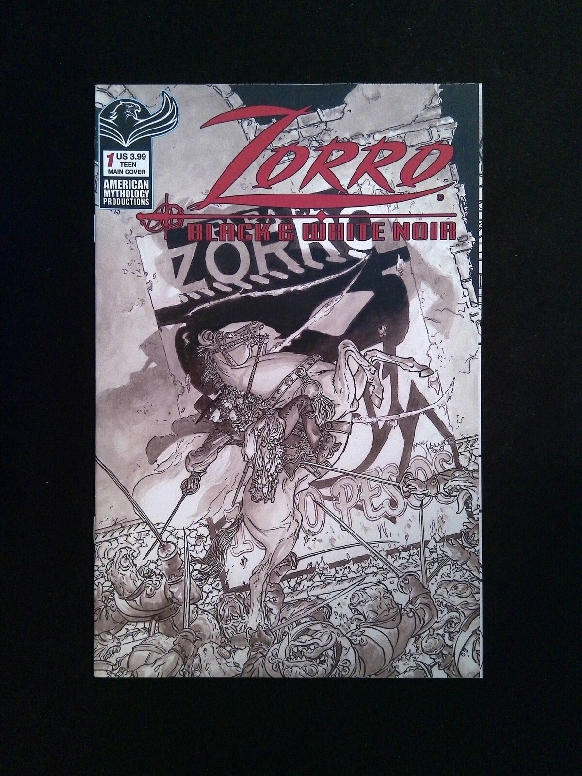 Zorro Black and White Noir #1 AMERICAN MYTHOLOGY Comics 2022 VF/NM