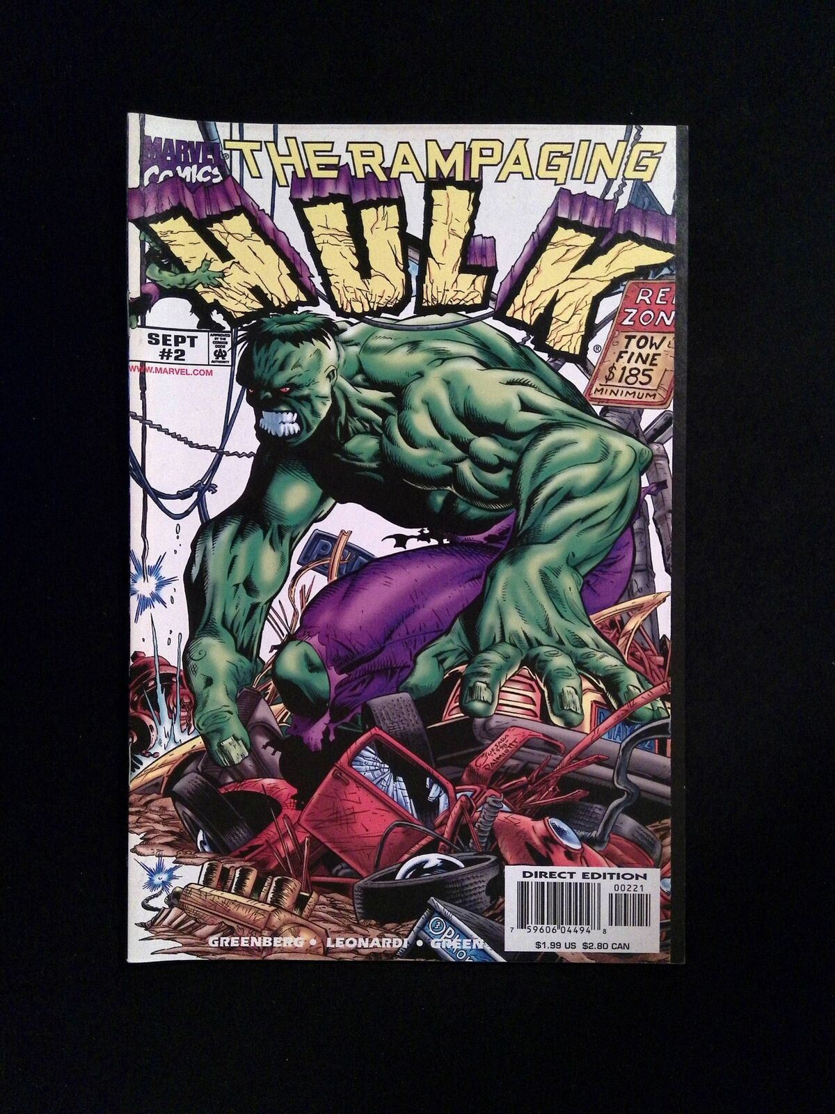 Rampaging Hulk #2B Marvel Comics 1998 VF+ Quesada Variant