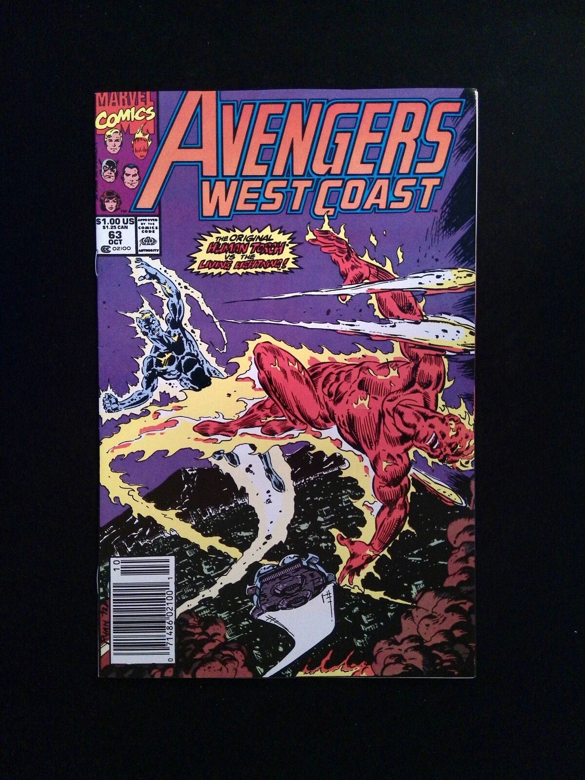 West Coast Avengers #63 MARVEL Comics 1990 VF+ NEWSSTAND