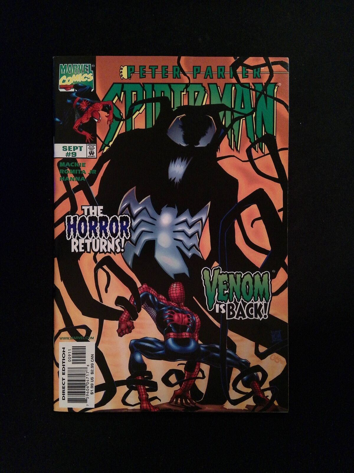 Peter Parker Spider-Man #9D MARVEL Comics 1999 NM Romita Variant