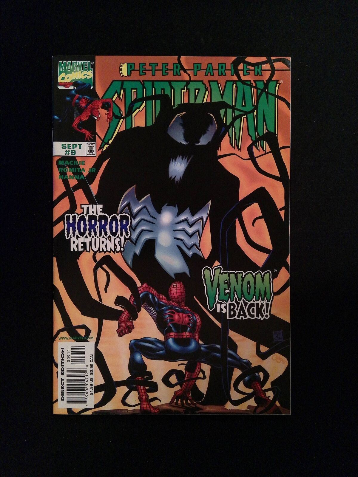 Peter Parker Spider-Man #9D MARVEL Comics 1999 VF/NM Romita Variant