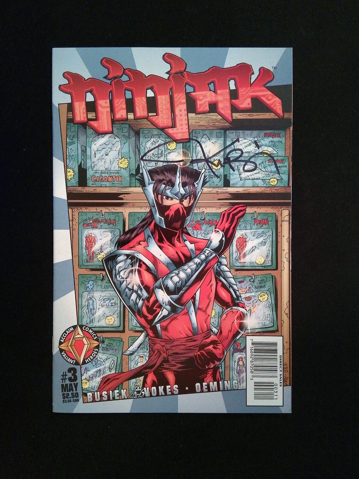 Ninjak #3 (2nd Series) Acclaim Comics 1997 VF+ SIGNED BY KURT BUSIEK