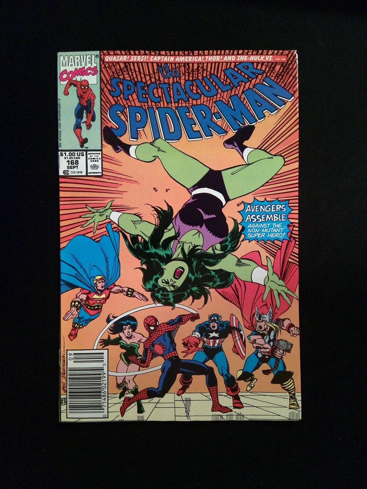 Spectacular Spider-Man #168 Marvel Comics 1990 VF- Newsstand