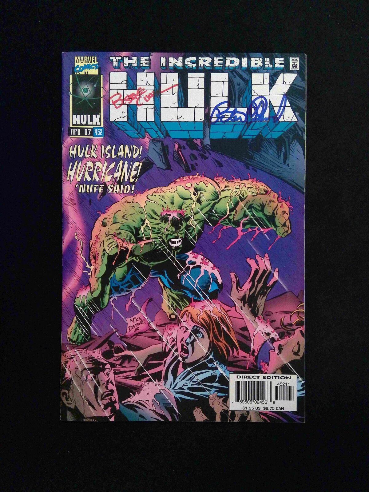 Incredible Hulk #452 MARVEL Comics 1997 VF+ SIGNED BY PETER DAVID