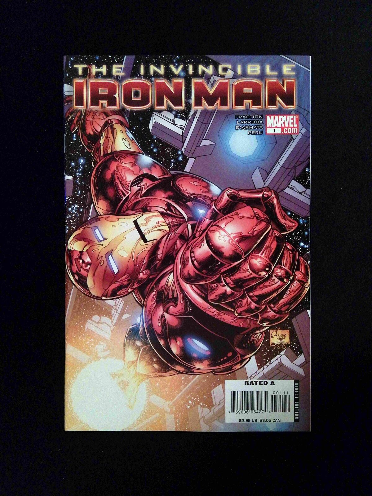 Invincible Iron Man #1B MARVEL Comics 2008 NM QUESADA VARIANT