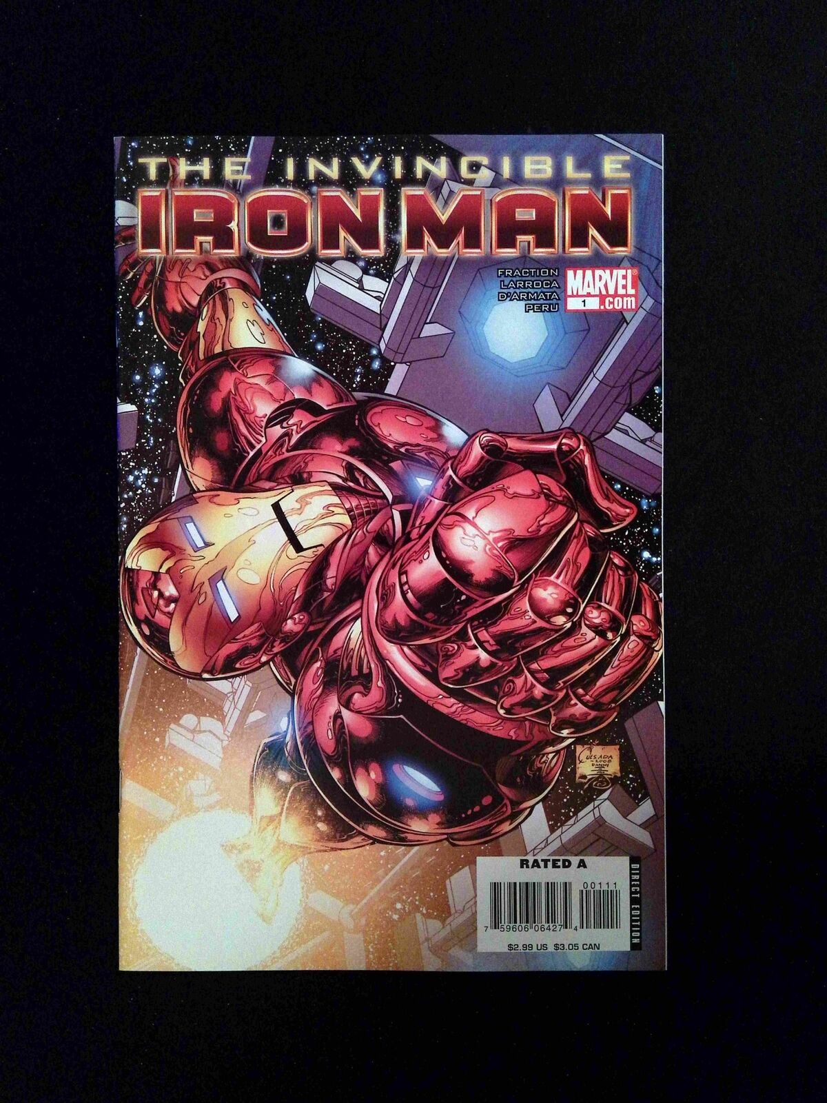 Invincible Iron Man #1B MARVEL Comics 2008 VF/NM QUESADA VARIANT