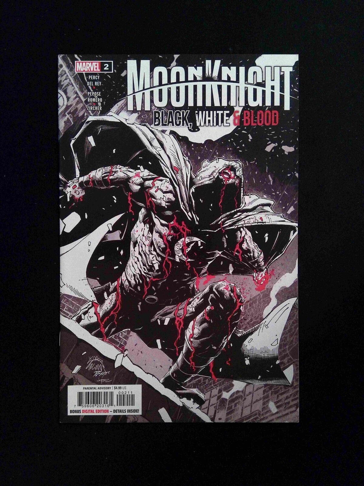 Moon Knight Black White Blood #2 MARVEL Comics 2022 NM+