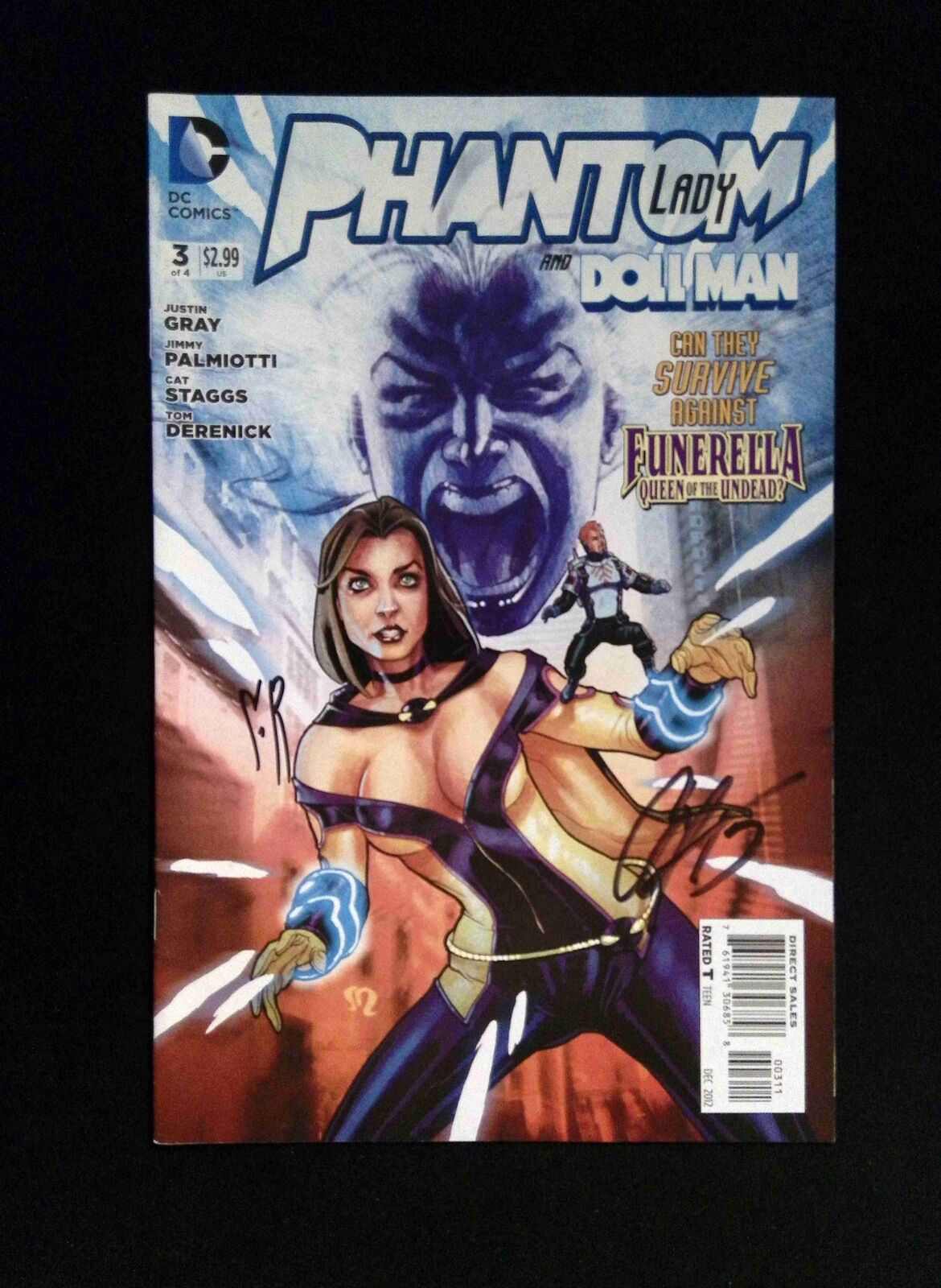 Phantom Lady #3 DC Comics 2012 VF+ SIGNED BY Stéphane Roux & Cat Staggs