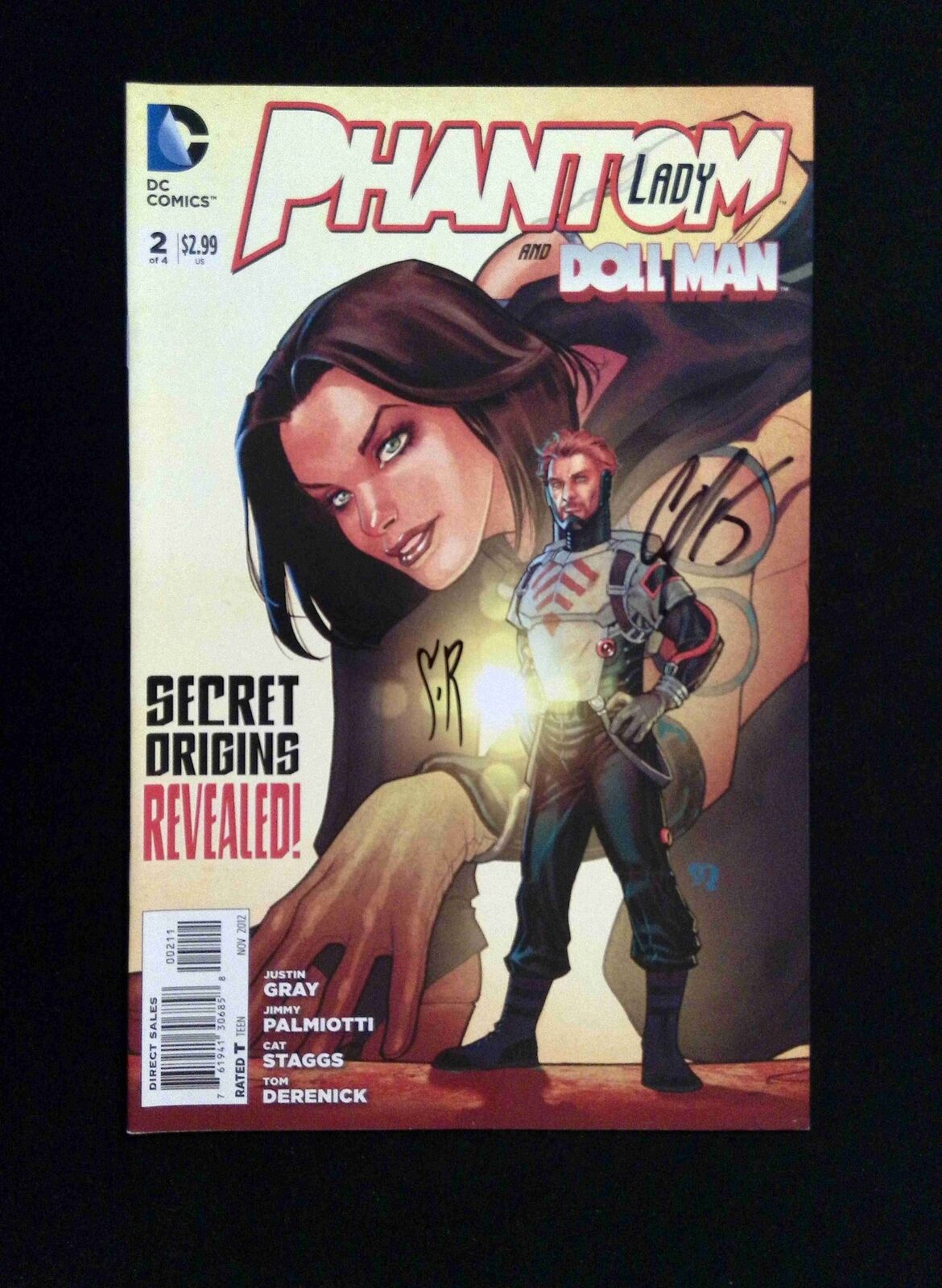 Phantom Lady #2 DC Comics 2012 VF/NM SIGNED BY Stéphane Roux & Cat Staggs