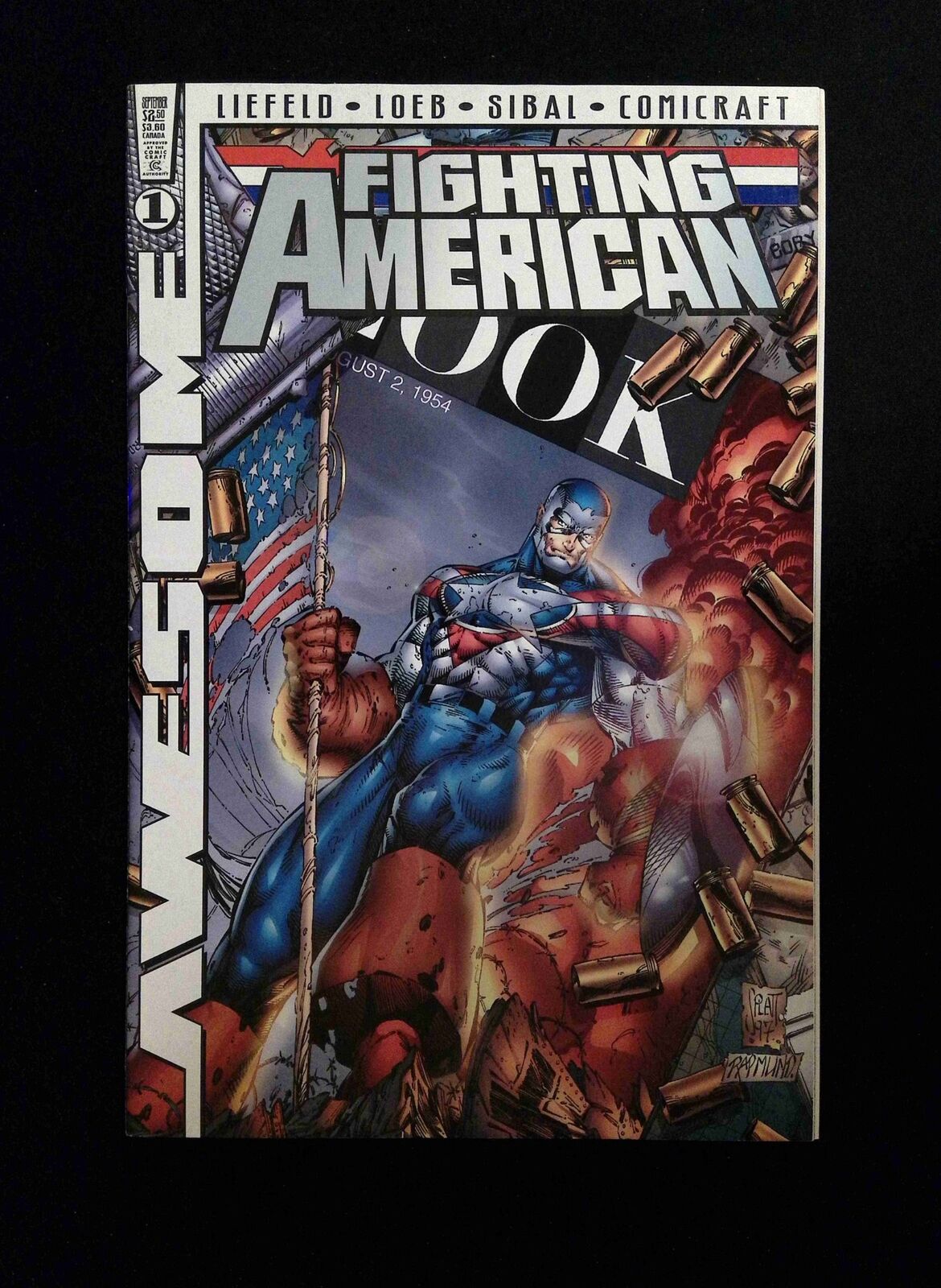 Fighting American #1D AWESOME Comics 1997 VF/NM LIEFELD,SIBAL VARIANT