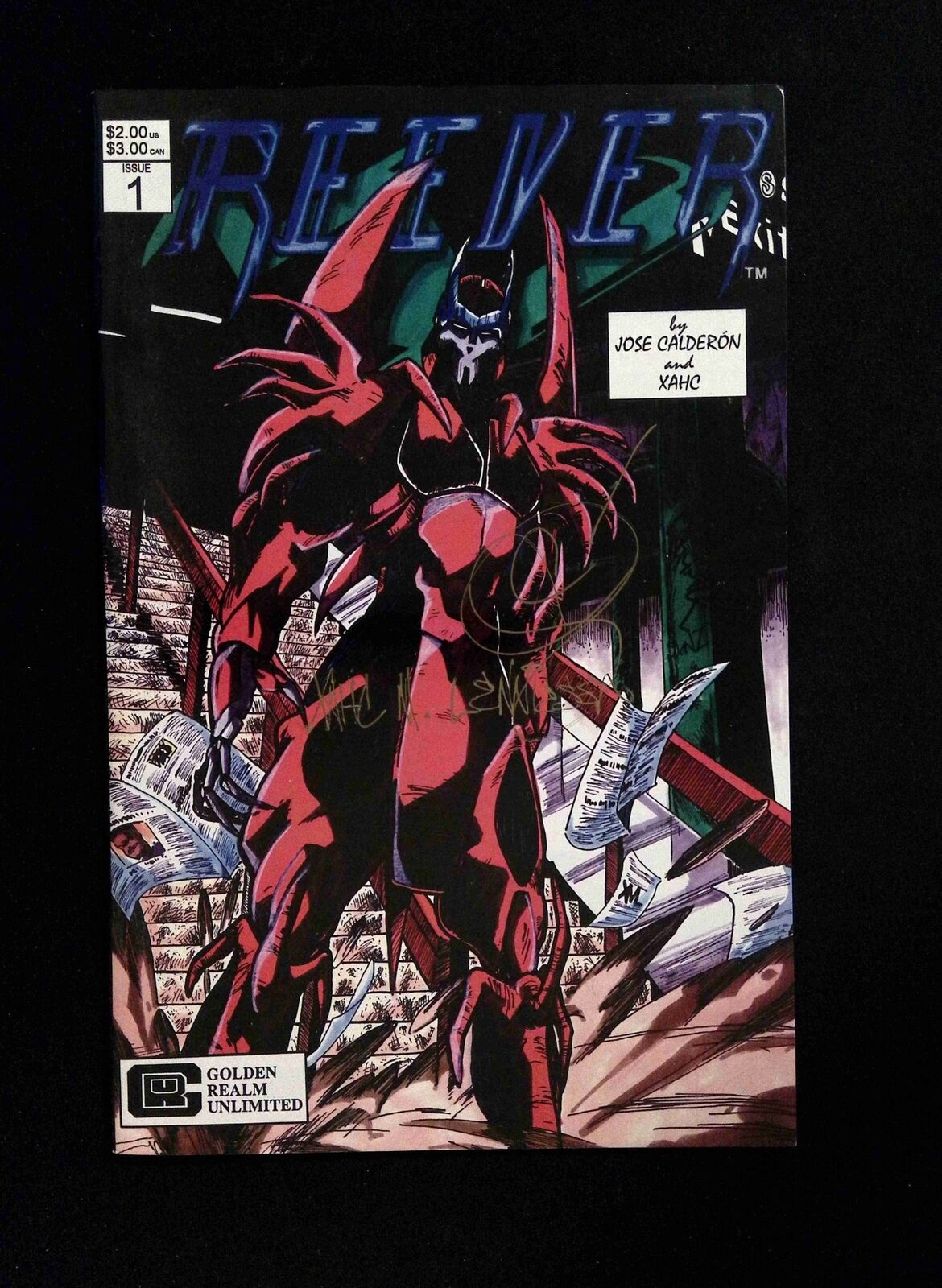 Reever #1 Golden Realm Unlimited 1993 VF+ SIGNED BY JOSE CALDERON AND XAHC