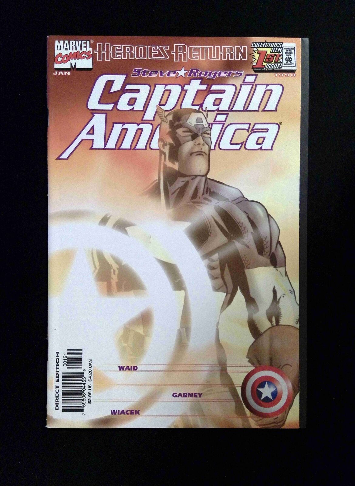 Captain America #1B (3RD SERIES) MARVEL 1998 VF/NM GAMEY AND WIACEK VARIANT
