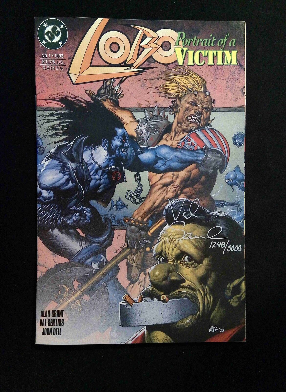 Lobo Portrait of a Victim #1DF DC 1993 VF+ SIGNED VAL SEMEIKS w/COA