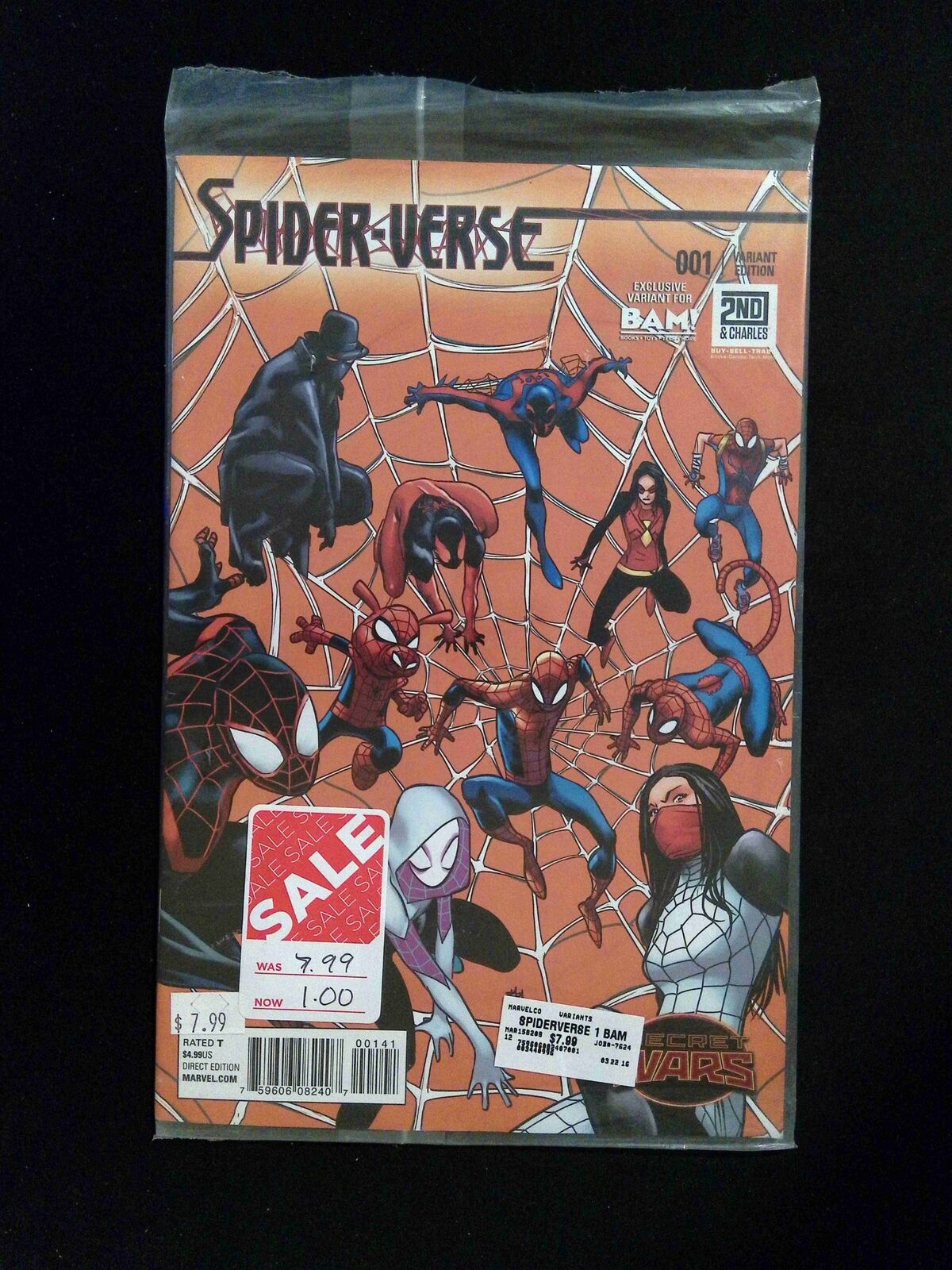 Secret Wars Spider-Verse #1BAM Marvel Comics 2015 VF+ Bam Exclusive Variant