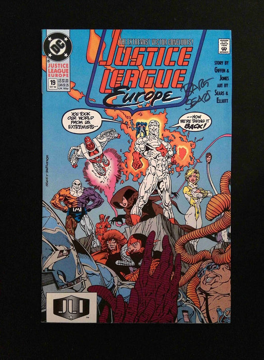 Justice League Europe #19  DC Comics 1990 VF+  Signed By Bart Sears