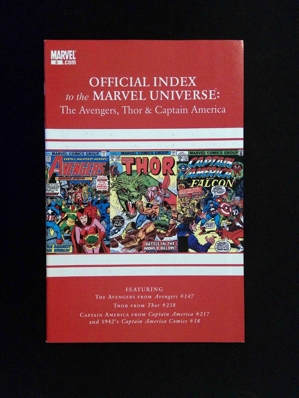 Official Index Marvel Universe Avengers Thor Capt. America #5 Marvel 2010 NM-