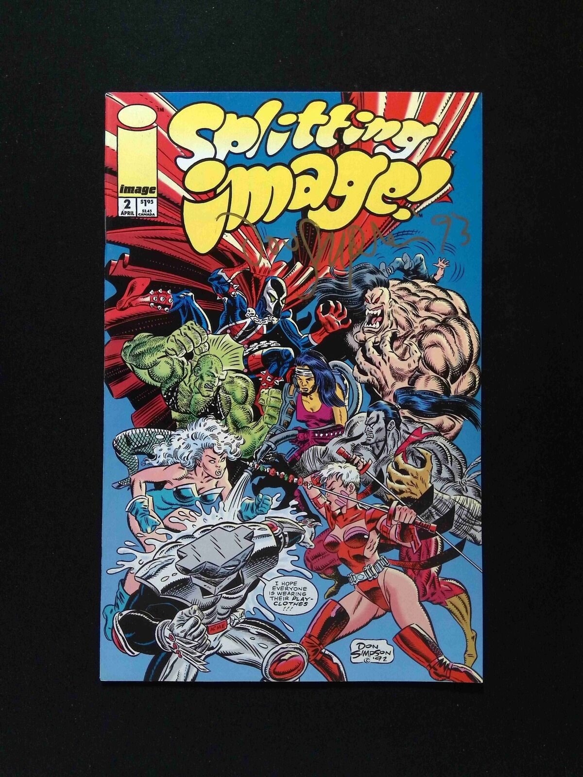Splitting Image #2 IMAGE Comics 1993 VF/NM SIGNED BY DON SIMPSON