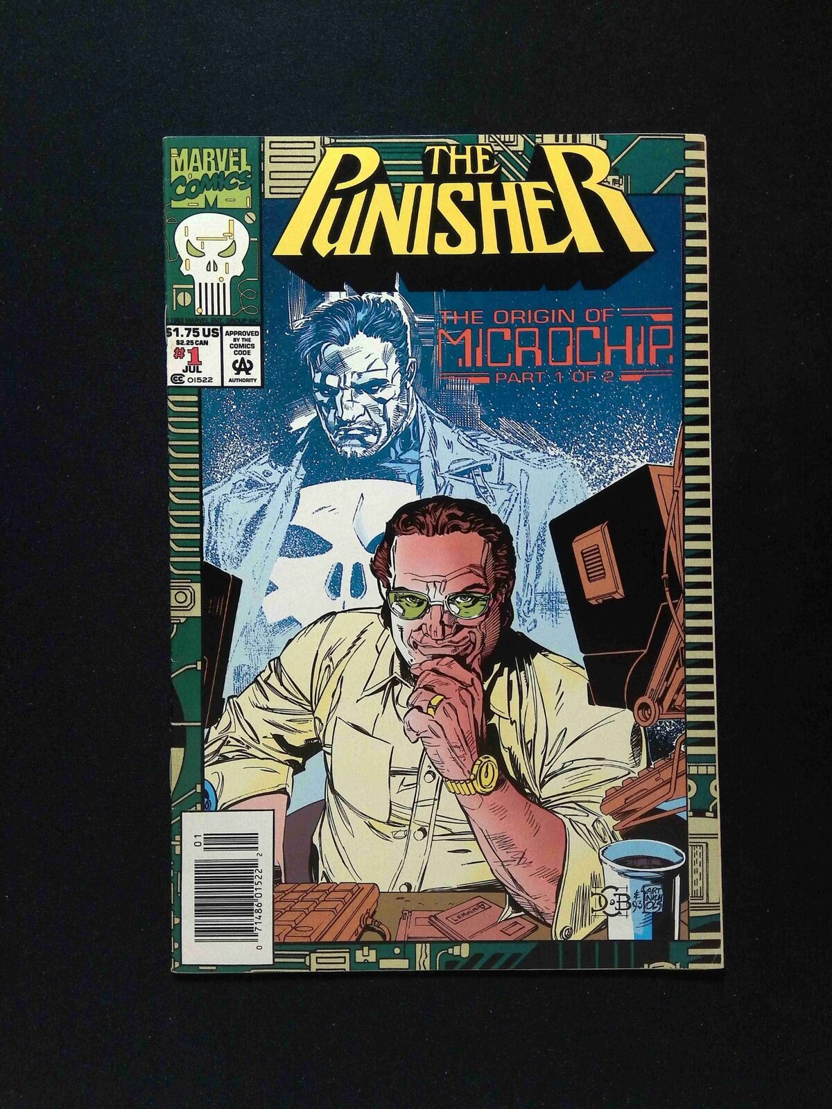 Punisher Origin of Microchip #1 MARVEL Comics 1993 VF NEWSSTAND