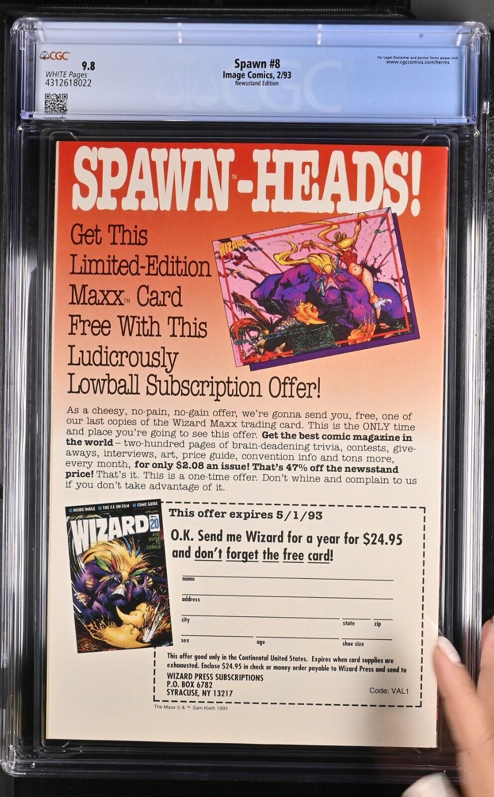 🔑🔥Spawn #8 Image 1993 CGC 9.8 NM/MT RARE SCARCE Vindicator NEWSSTAND🔥