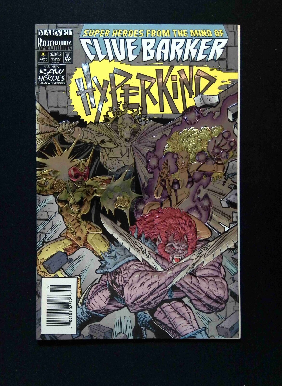 Hyperkind #1 Marvel Comics 1993 NM NEWSSTAND Foil Embossed