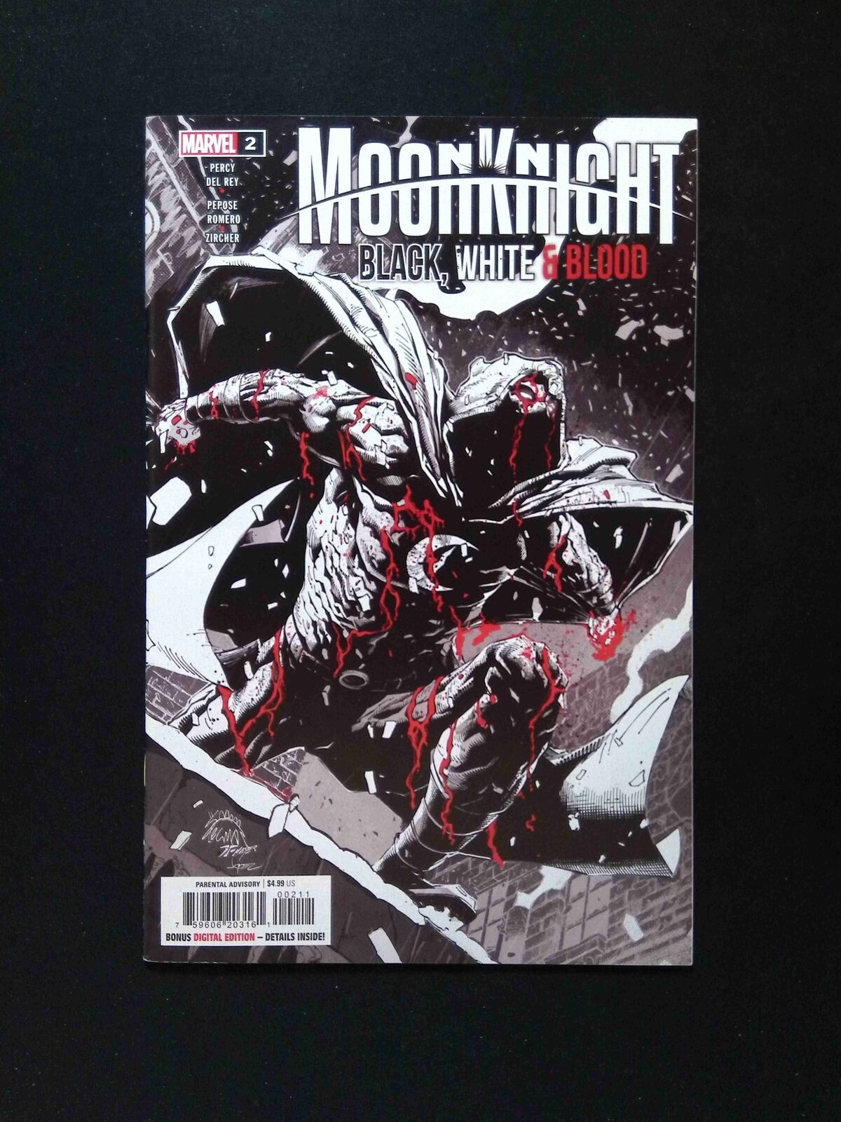Moon Knight Black White and Blood #2 MARVEL Comics 2022 VF/NM
