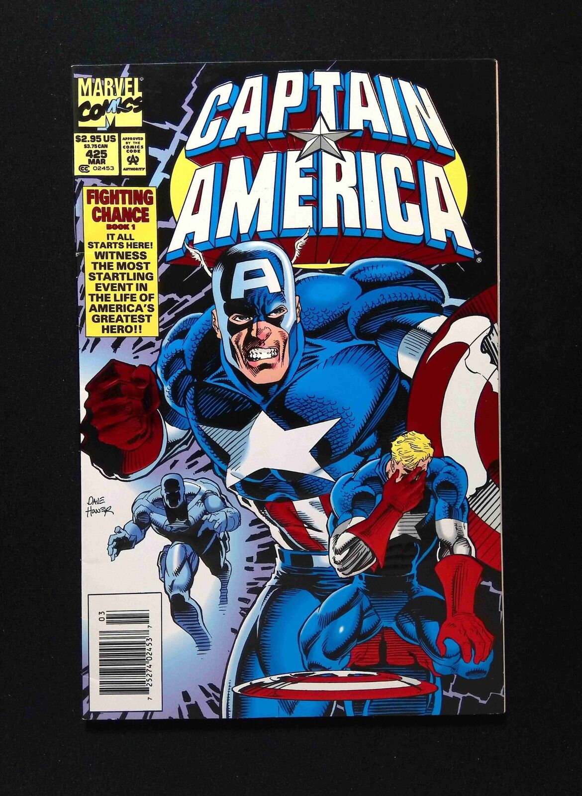 Captain America #425B MARVEL Comics 1994 VF+ NEWSSTAND VARIANT COVER