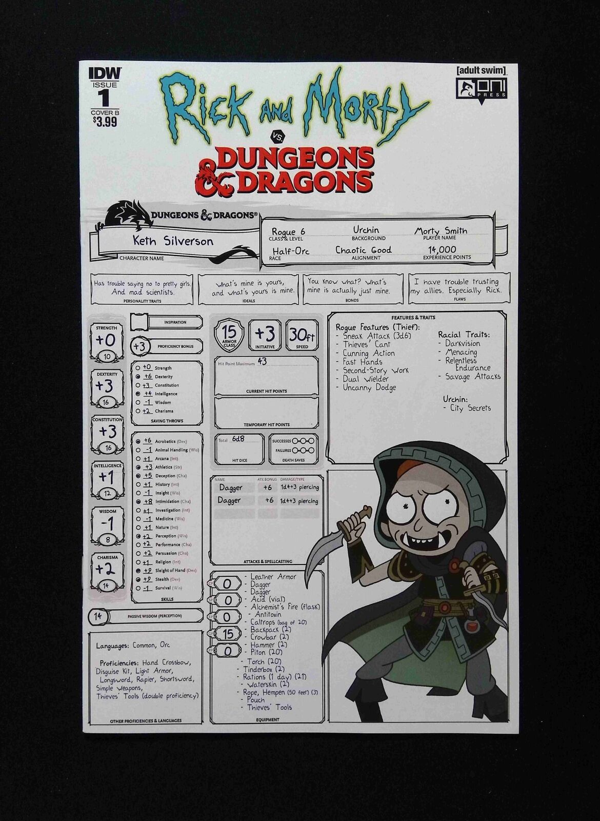 Rick and Morty vs. Dungeons and Dragons #1B ONI Comics 2018 NM Variant
