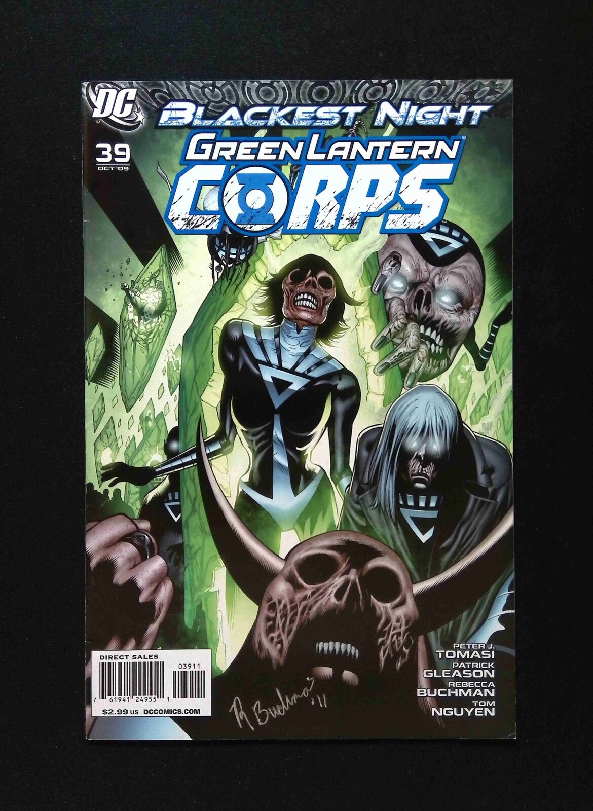 Green Lantern Corp #39 DC Comics 2009 VF+ Signed By REBECCA BUCHMAN