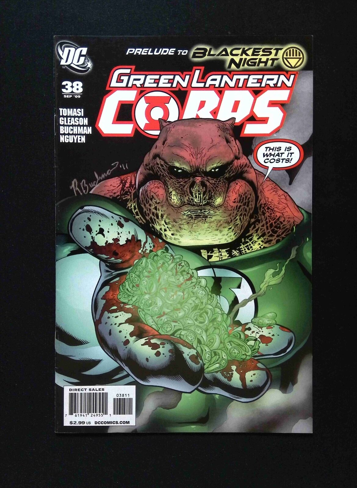 Green Lantern Corp #38 DC Comics 2009 VF Signed By REBECCA BUCHMAN