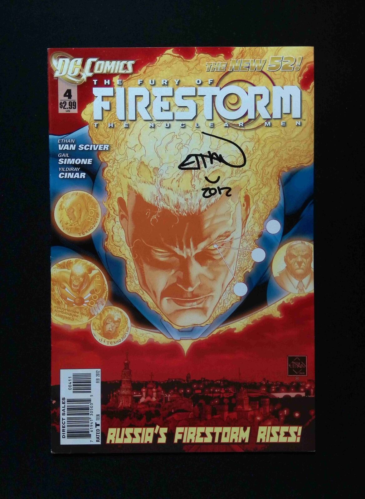 Fury of Firestorm #4 DC Comics 2012 VF+ Signed By ETHAN VAN SCIVER