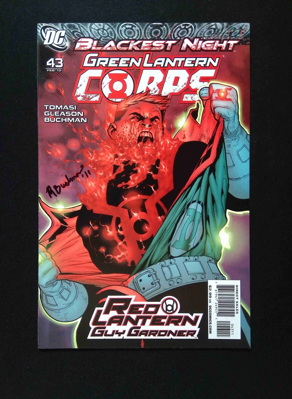 Green Lantern Corp #43 DC Comics 2010 VF Signed By REBECCA BUCHMAN