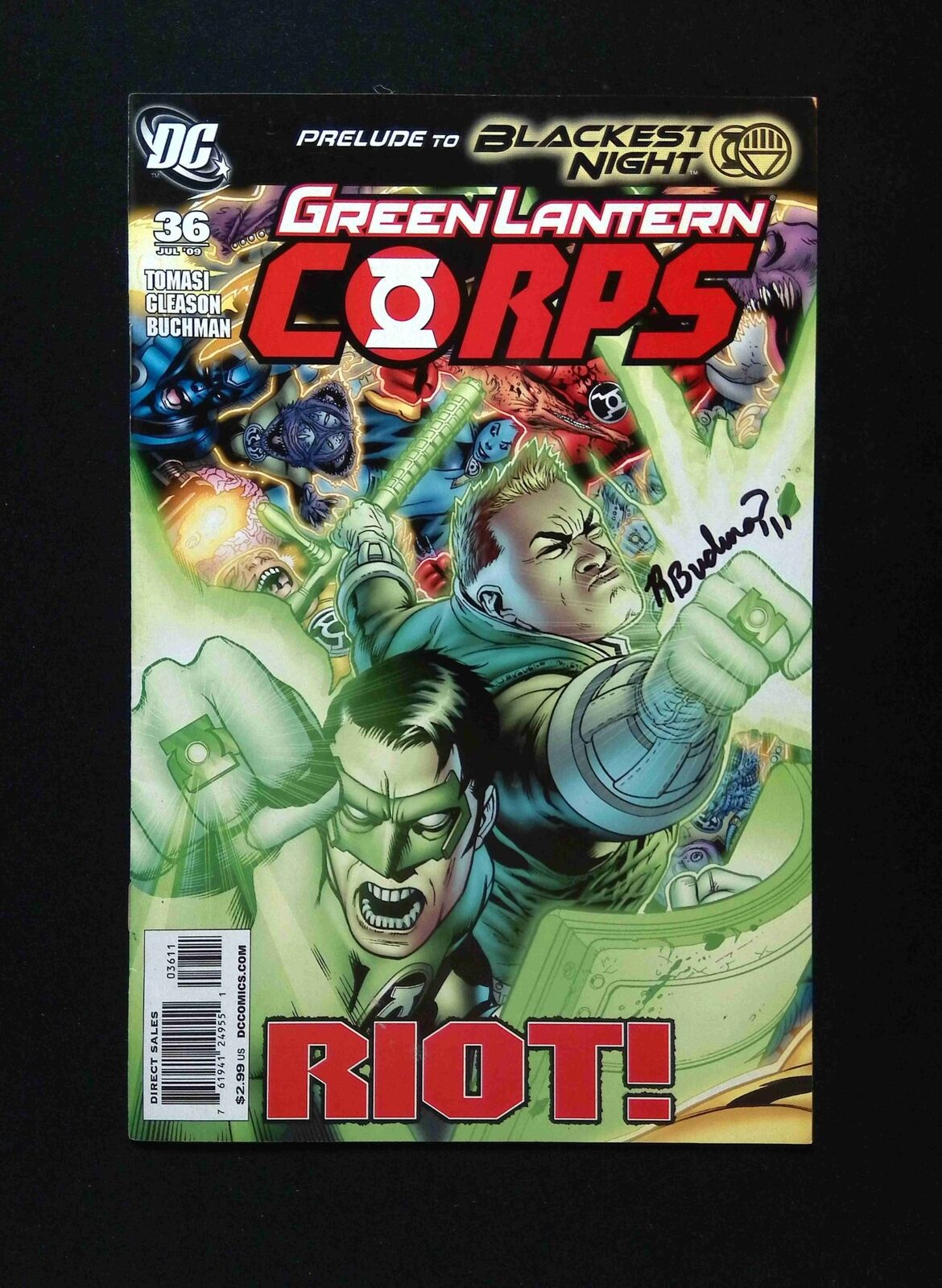 Green Lantern Corp #36 DC Comics 2009 FN/VF Signed By REBECCA BUCHMAN