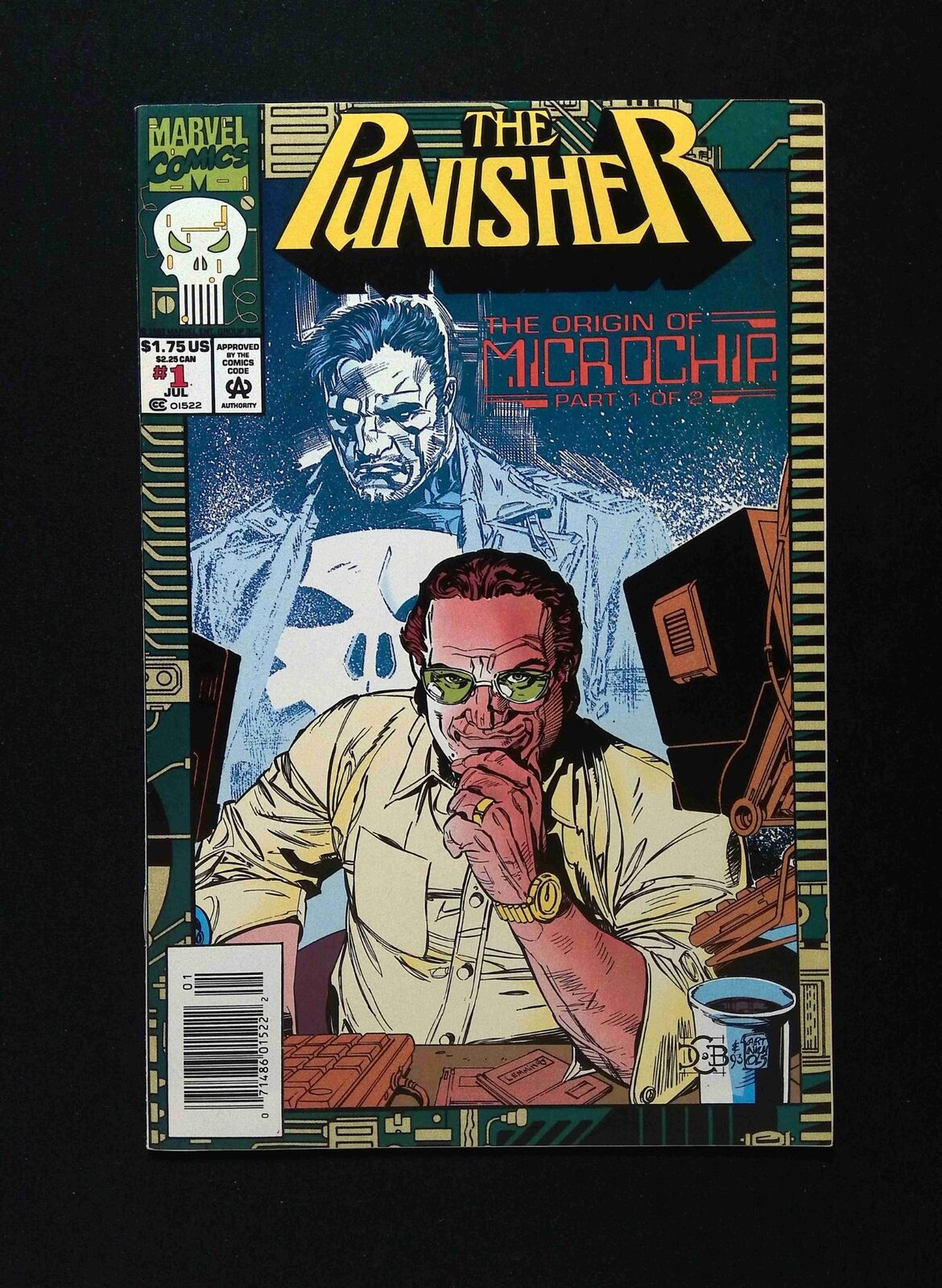 Punisher Origin of Microchip #1 MARVEL Comics 1993 VF+ NEWSSTAND