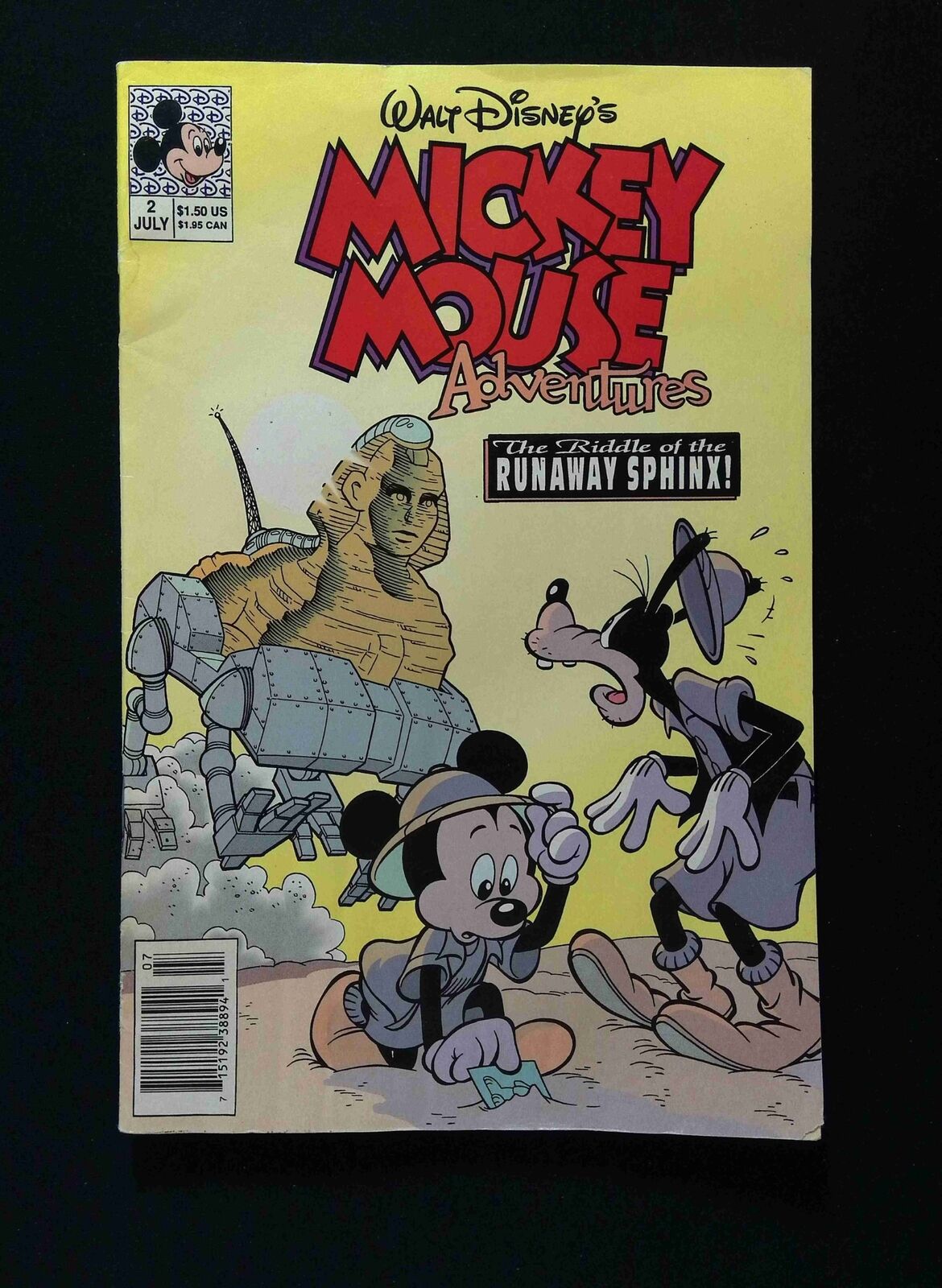 Mickey Mouse Adventures #2 WALT DISNEY PRODUCTIONS Comics 1990 FN- NEWSSTAND