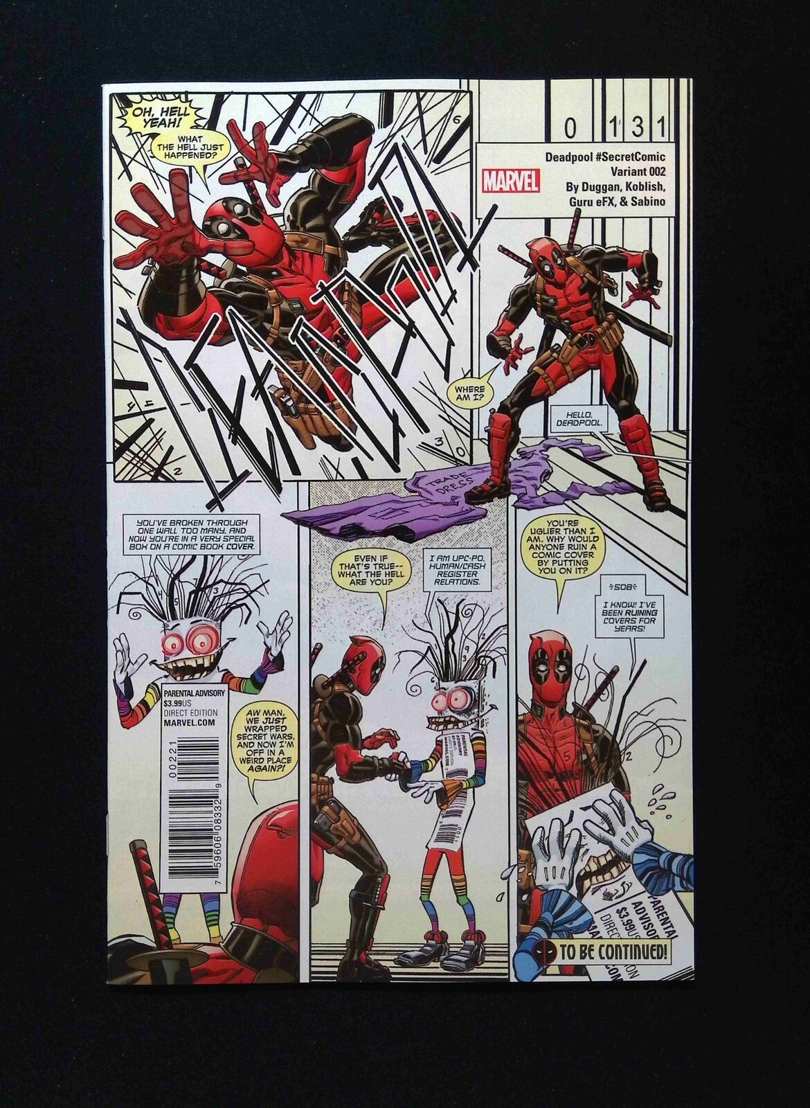 Deadpool #2C (4TH SERIES) MARVEL Comics 2016 NM- KOBLISH VARIANT