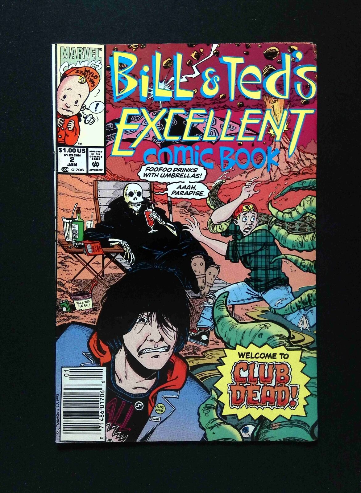 Bill and Ted's excellent Comic Book #2 MARVEL Comics 1992 FN+ NEWSSTAND