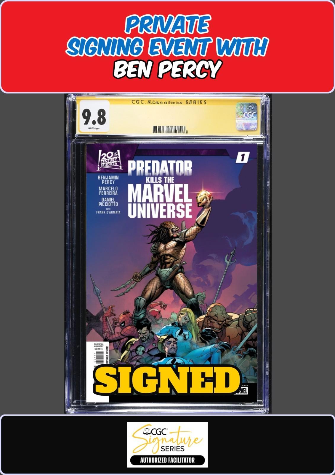 PREDATOR KILLS MARVEL UNIVERSE #1-5 SET MAIN CGC SS 9.8 BEN PERCY SIGNED PRESALE