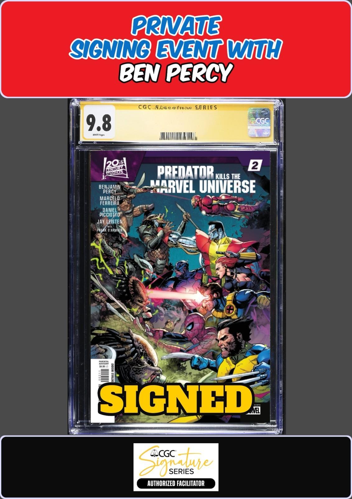 PREDATOR KILLS MARVEL UNIVERSE #1-5 SET MAIN CGC SS 9.8 BEN PERCY SIGNED PRESALE