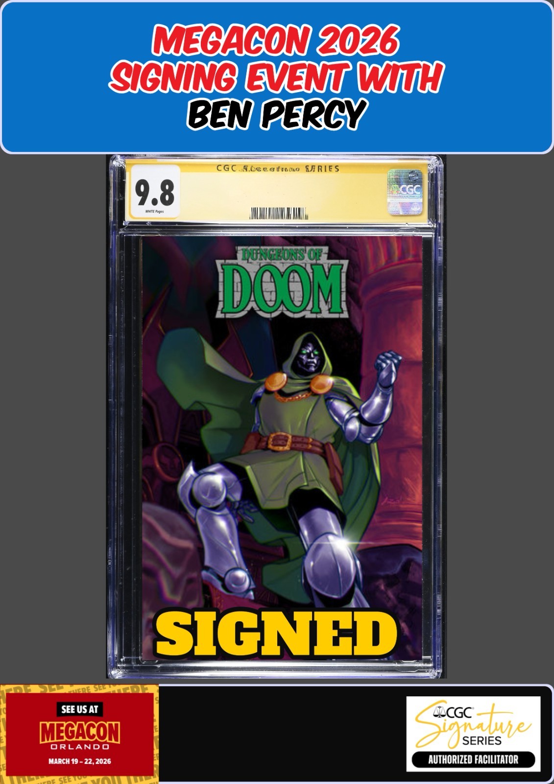 DUNGEONS OF DOOM #1 ARIO ANINDITO CGC 9.8 BEN PERCY SIGNED PRESALE
