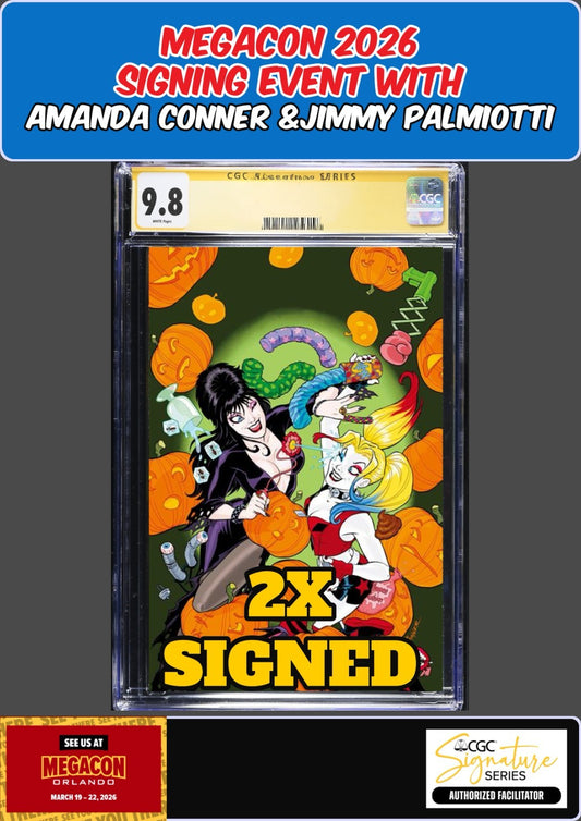 HARLEY QUINN X ELVIRA #1 METAL CGC 9.8 PALMIOTTI/CONNER 2X SIGNED PRESALE