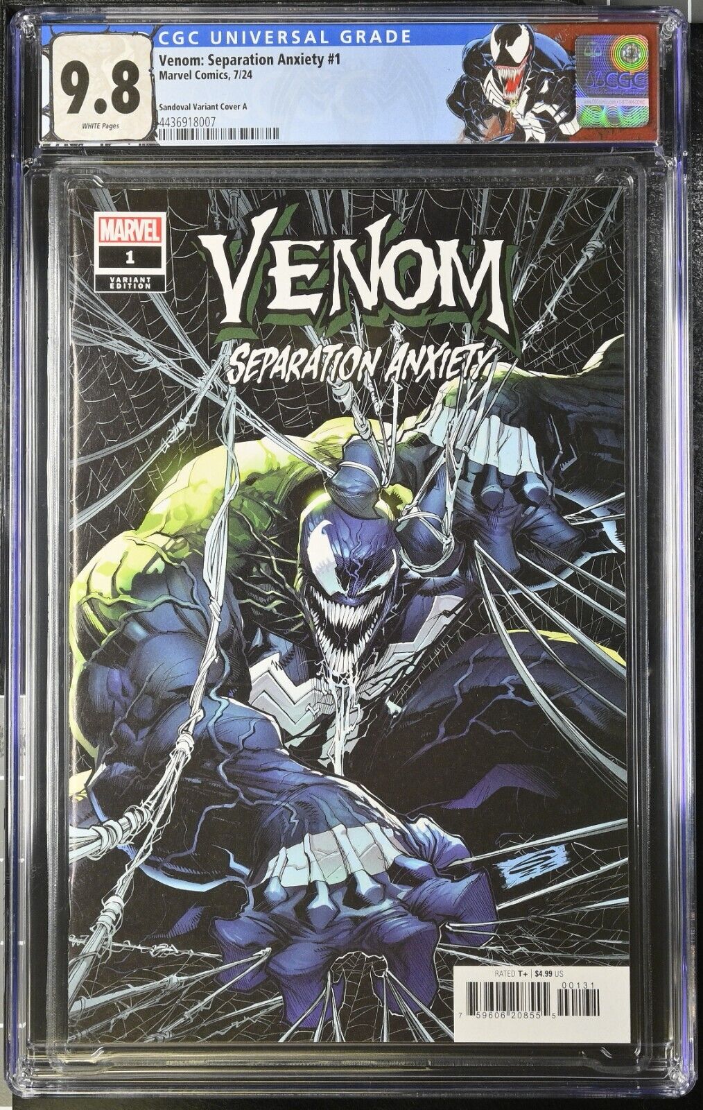 Venom Separation Anxiety #1 2024 CGC 9.8 NM Sandoval Variant Custom Venom Label