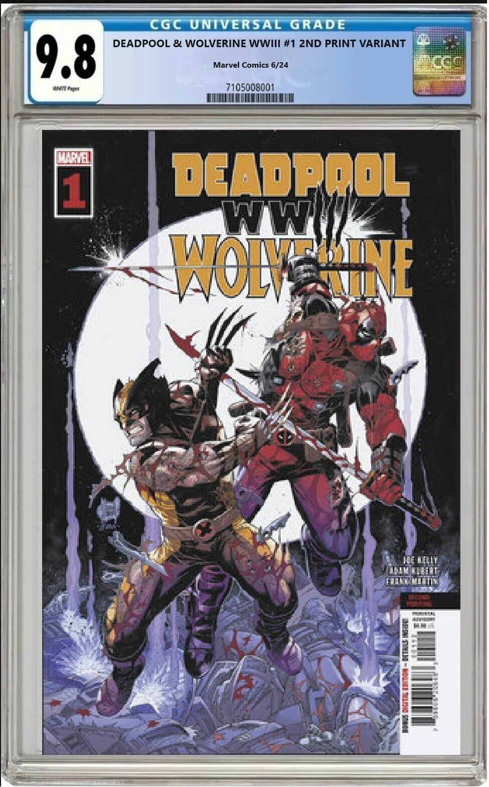 DEADPOOL WOLVERINE WWII #1 KUBERT 2ND PRINT VARIANT MARVEL 2024 CGC 9.8 PRESALE