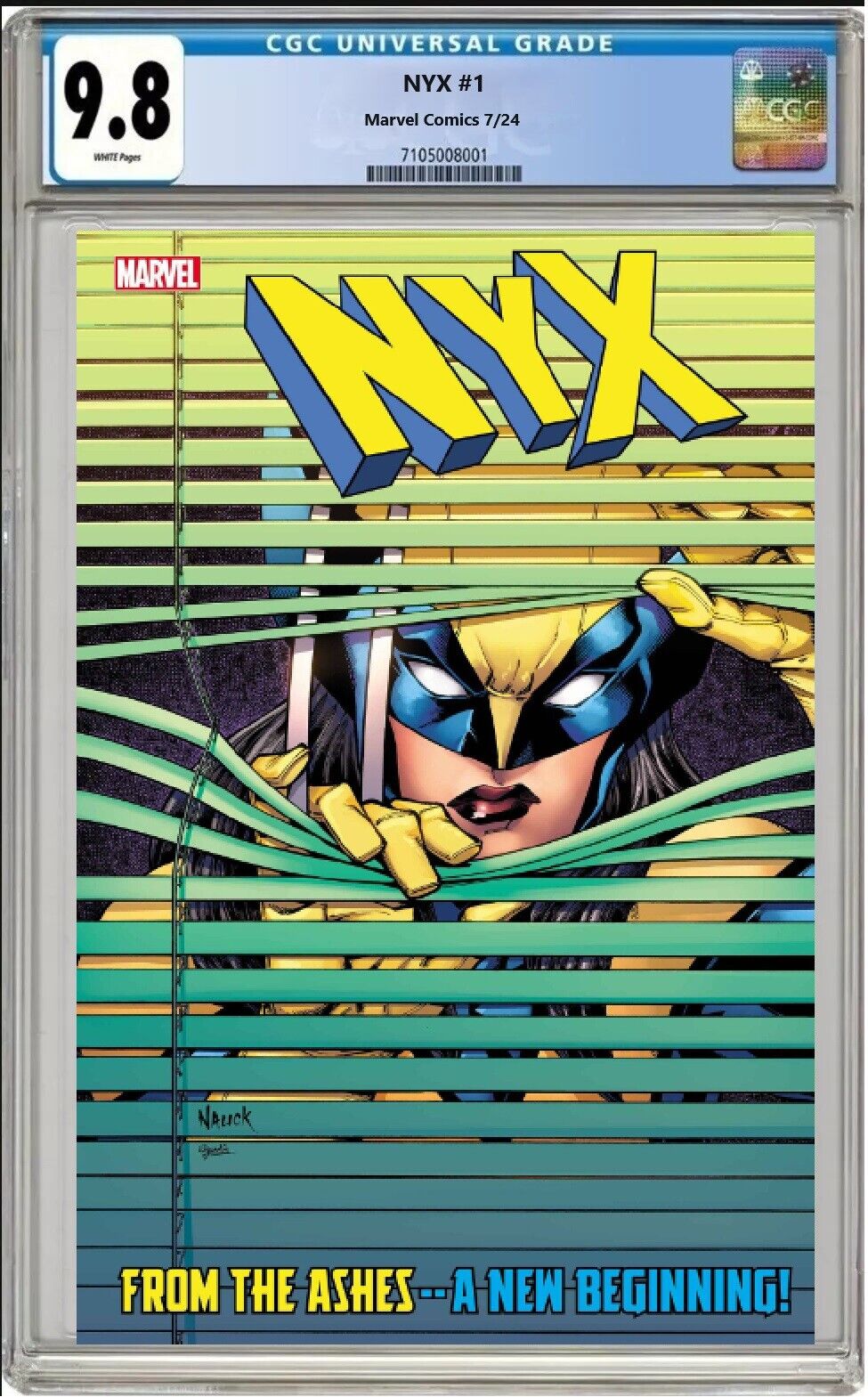 NYX #1 MARVEL 2024 TODD NAUCK WINDOWSHADES VARIANT CGC 9.8 NM/MT PRESALE