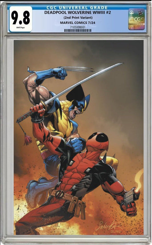 DEADPOOL WOLVERINE WWIII #2 2ND PRINT LARROCA 1:25 VIRGIN COVER CGC 9.8 PRESALE