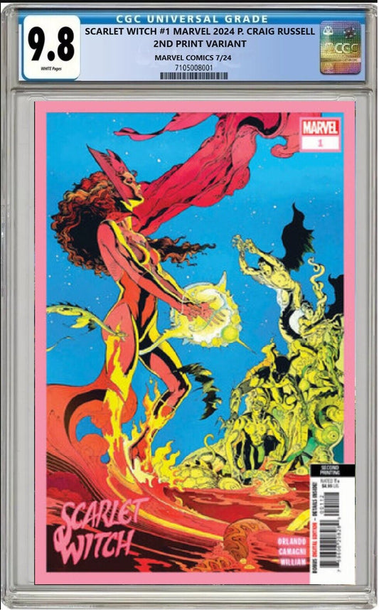 SCARLET WITCH #1 MARVEL 2024 P. CRAIG RUSSELL 2ND PRINT VARIANT CGC 9.8 PRESALE