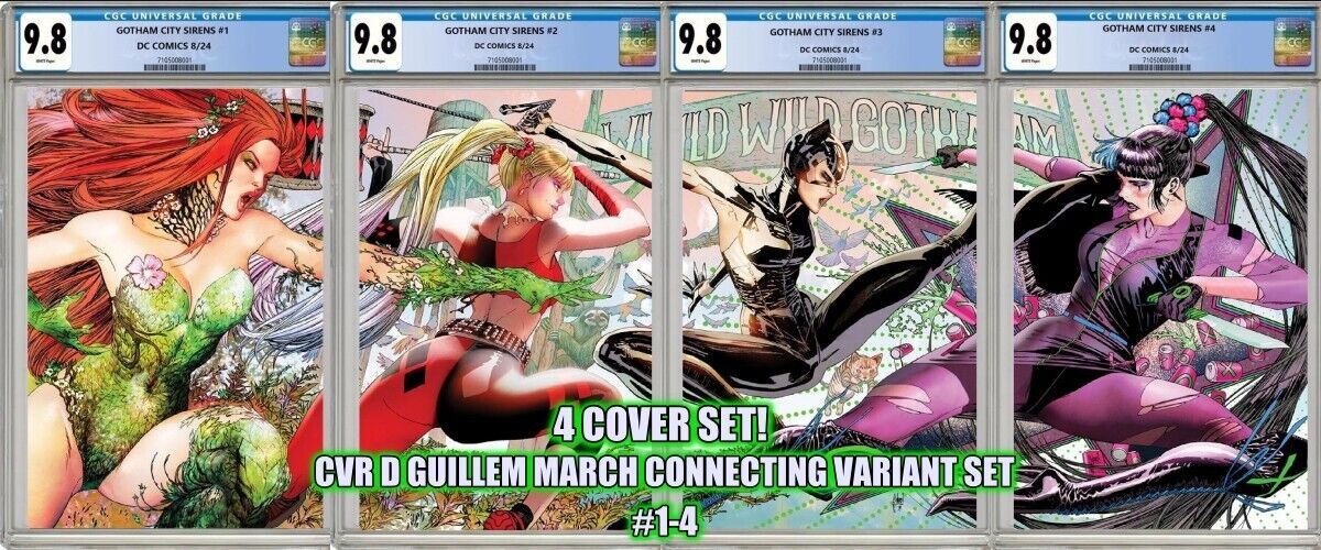 GOTHAM CITY SIRENS #1-4 ARTIST SET CVR D MARCH CONNECTING SET CGC 9.8 PRESALE