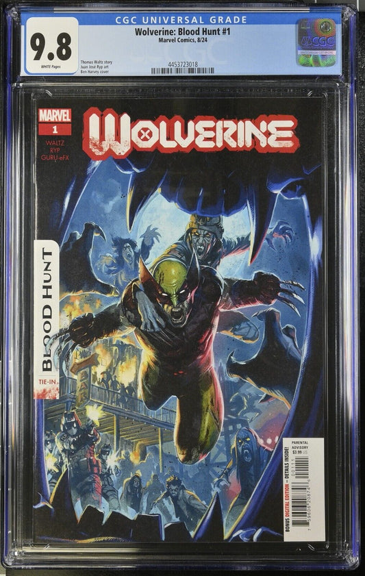 Wolverine Blood Hunt #1 Marvel CGC 9.8 MAIN COVER BEN HARVEY 2024