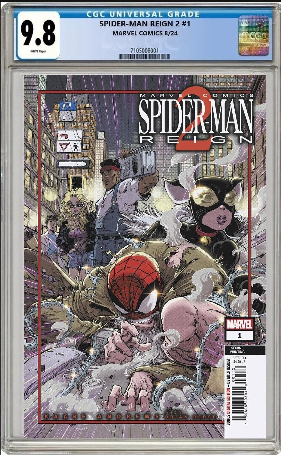 SPIDER-MAN REIGN 2 #1 2ND PRINT MARVEL KAARE ANDREWS VARIANT CGC 9.8 NM PRESALE