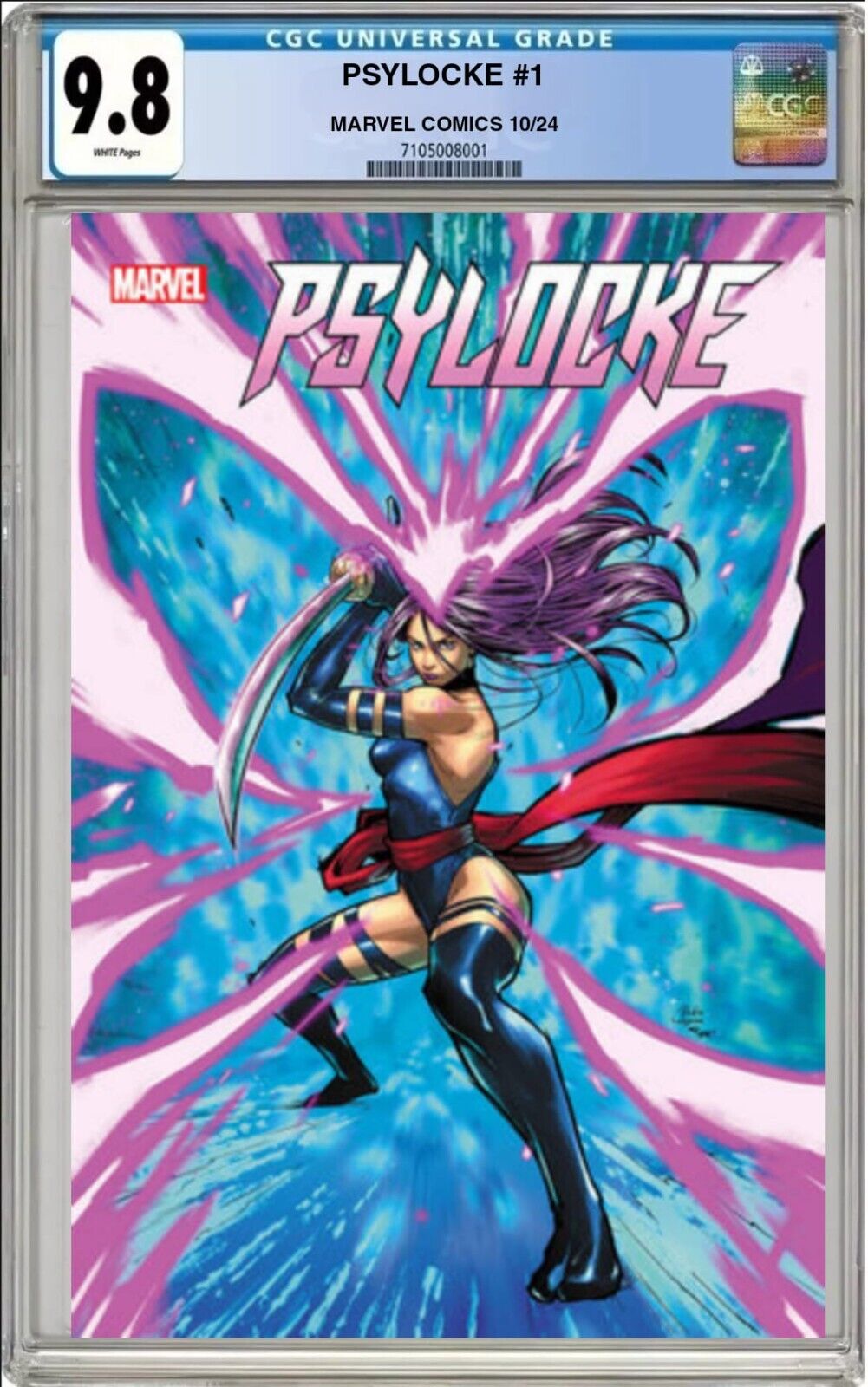 PSYLOCKE #1 MARVEL 2024 RICKIE YAGAWA PINK FOIL VARIANT CGC 9.8 NM/MT PRESALE