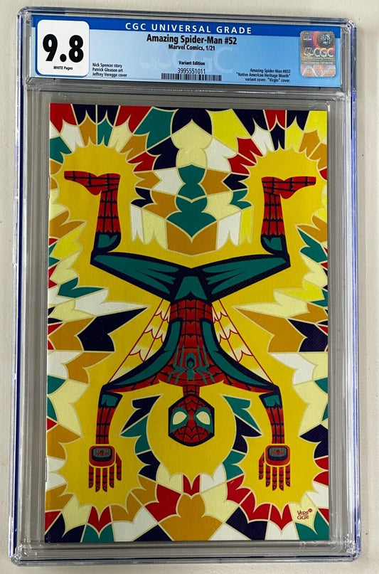 AMAZING SPIDER-MAN #52 CGC 9.8 VEREGGE Native American Heritage Virgin Variant